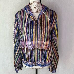 IPNG Design Sweater Zip Large/XL Boho Artsy Designer Illusion Hoodie NWT MSRP298